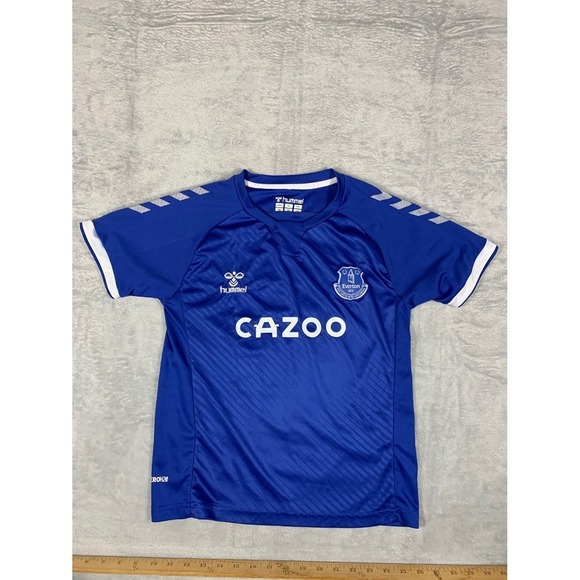 Hummel Tops - Hummel Everton FC 2020-21 Home Soccer Jersey James Rodriguez #19 Youth Size 28